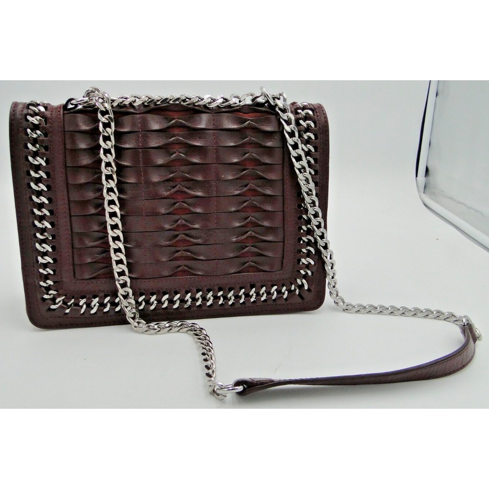 Zara Woman‎ Burgundy Buffalo Leather Shoulder Bag 28cm X 20cm